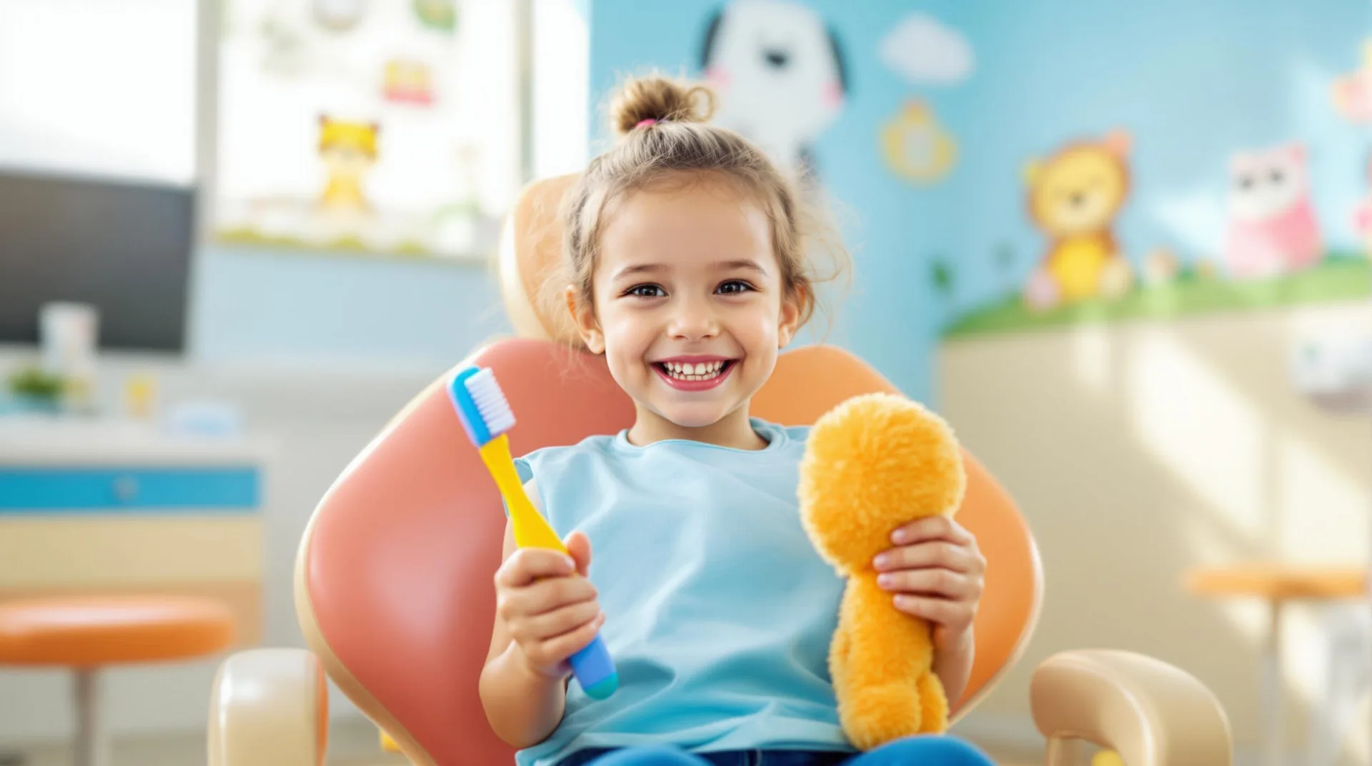 A happy child after a gentle dental visit at Miller Dental Care in Orillia