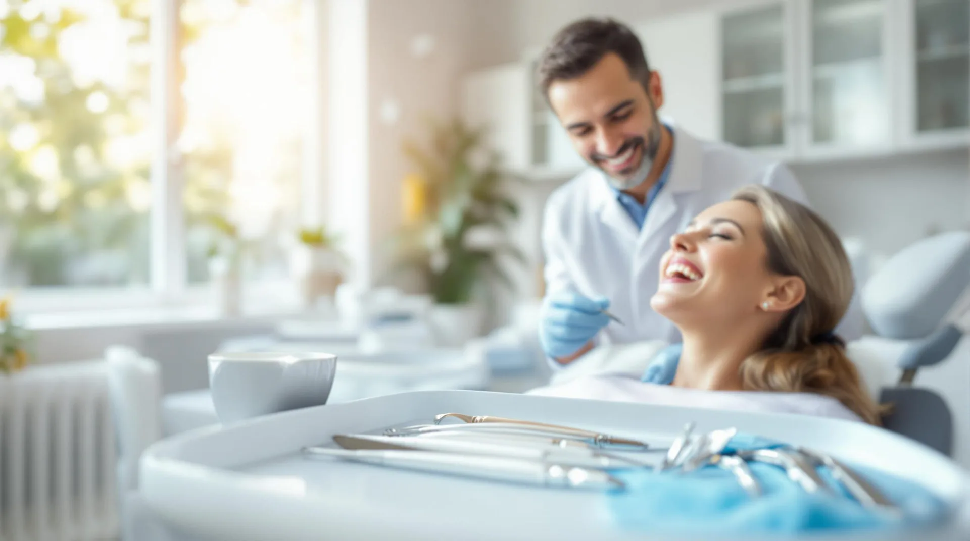 Patient receiving comfortable cosmetic dental treatment at Miller Dental Care in Orillia
