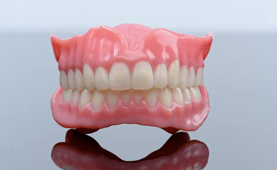 A standard economy-grade denture from Miller Dental Care in Orillia